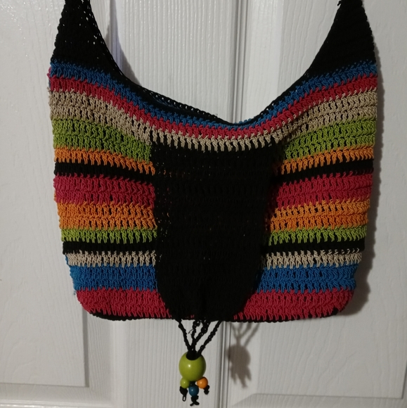 🚜🏩HANDMADE CROCHET BOHO BAG🥀🏡12"×10"x24" STRAP CROSSBODY. ♥️ - Picture 14 of 16